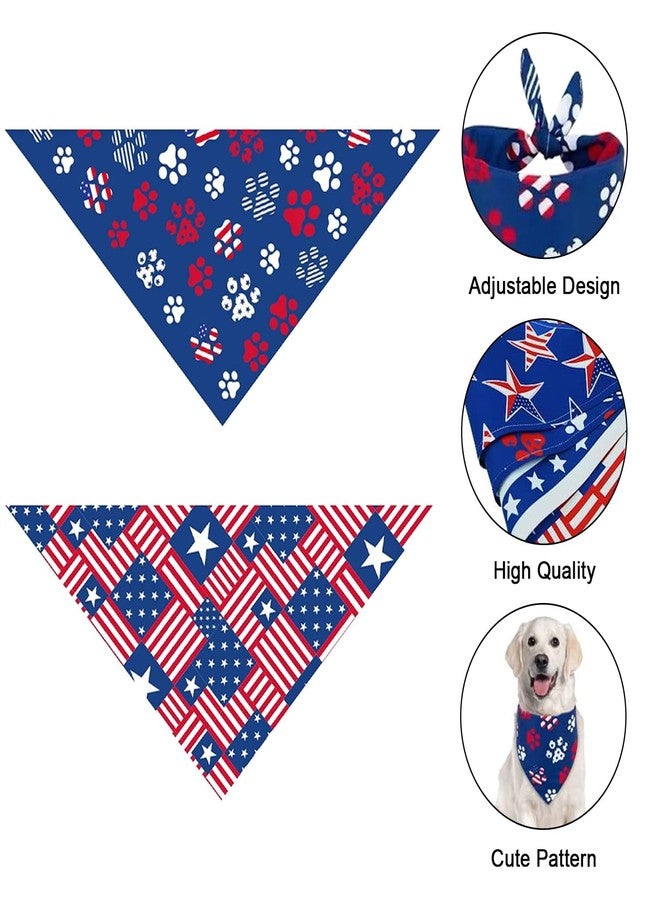 GeRRiT 2 Pack 4th of July Dog Bandanas, American Independence Flag Dog Bandana, Holiday Festival Accessories for Small, Medium, Large Dogs and Cats, Blue1 - Image 3